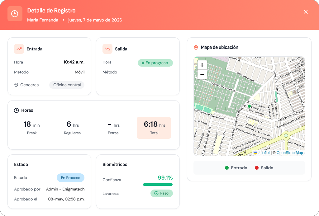 Enigma Workforce — Detalle de registro
